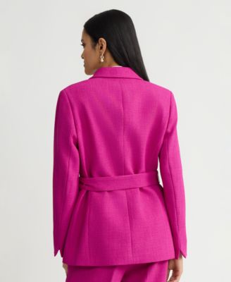 Women's Belted Notch Collar Blazer
