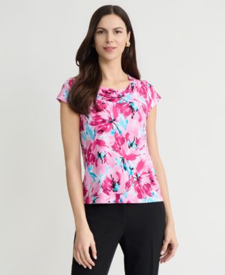 Women's Printed Cowlneck Top