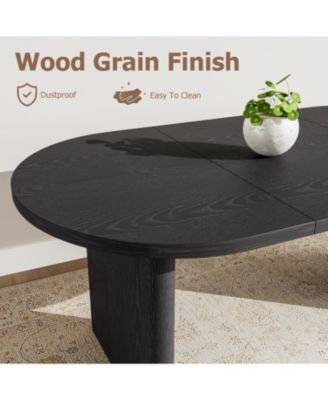 70.8 Inch Oval Dining Table with Upholstered Dining Chairs, Kitchen Table with Sturdy Wooden Base, High Back Dining Chair with Wood Legs