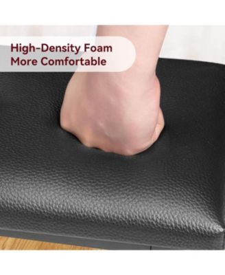 Kitchen Table Set with 2 Benches, Rectangular Dining Table for 4, Upholstered Benches, Farmhouse Style