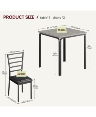 Dining Table for 2, Small Square kitchen Dinner Table Set for 2,Space Saving Wood Modern Dinette With Upholstered,Dining Room Furniture