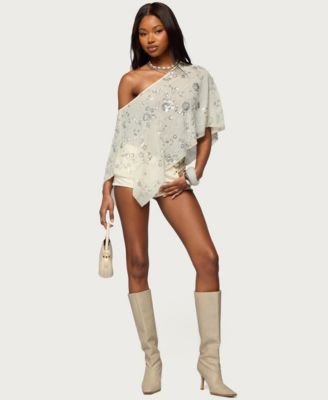 Women's Triana Bead and Sequin Chiffon Poncho