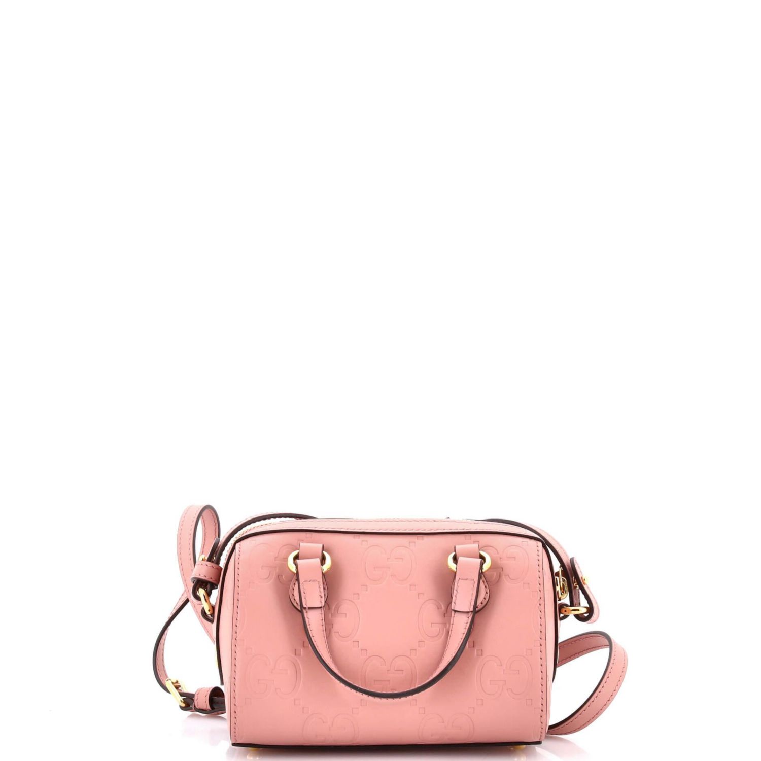 Super Mini Convertible Boston Bag Jumbo GG Embossed Leather