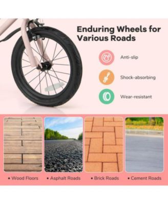  Kids Bike with Basket and Adjustable Handlebar