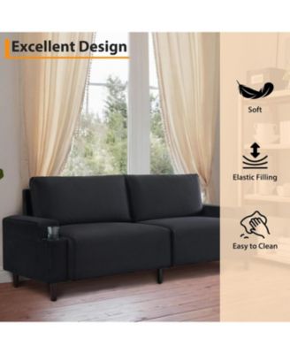 80.7" Loveseat Sofa, Fabric Sleeper Couch with Wood Frame, Easy Assembly for Apartment