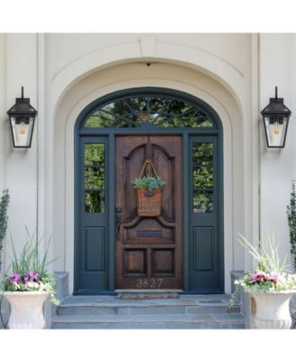 21"(H) 2-Pack Outdoor Wall Lantern Light – Modern Metal and Clear Glass Sconce for Porch, Patio, and Garden Lighting (Bulb Not Included)