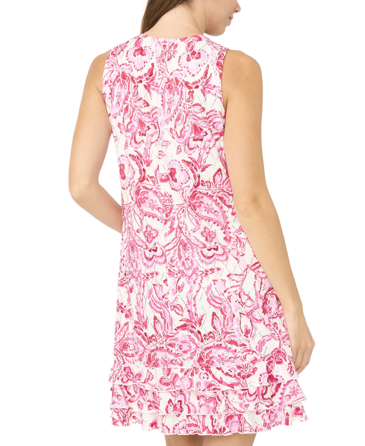 Msk Women's Oscar Neck Dress with Ruffle Hem
