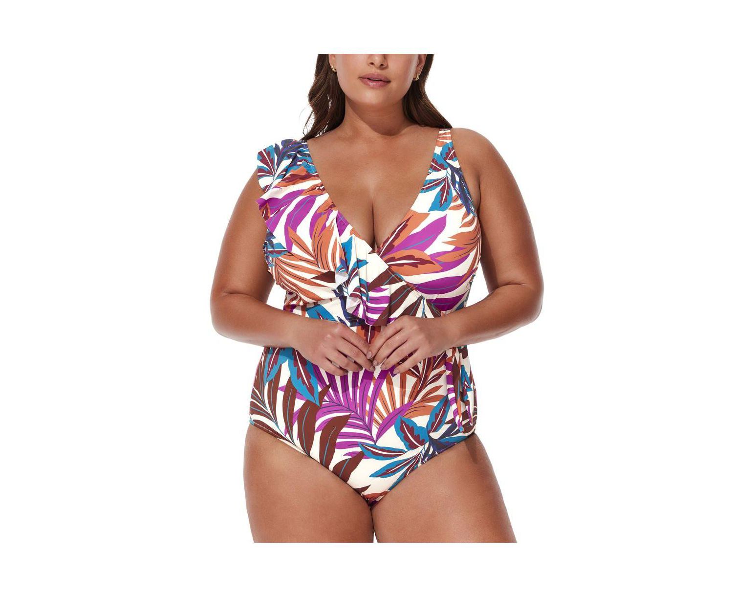 Women's V-Neck Surplice Ruffle One Piece