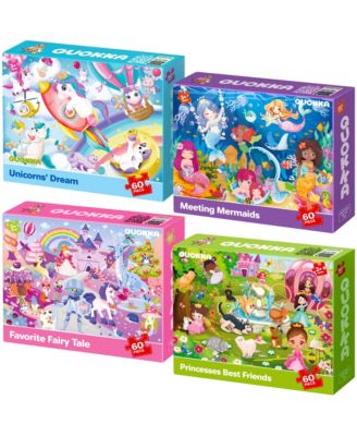 Puzzles for Kids - Set of 4x60 Jigsaw Puzzles - Space, Dino, Firefighters