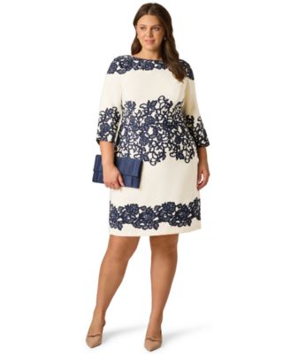 Plus Size Lace-Print Sheath Dress