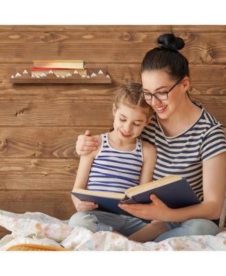 3 Snow Mountain Floating Shelves Wood Wall Mounted Rustic Nursery Decor