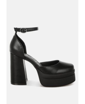 Women's Araminta Chunky Square Toe Buckled Heels