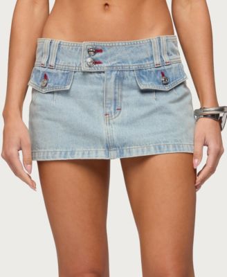 Edikted Womens Rae Denim Mini Skort - Light-blue 57$
