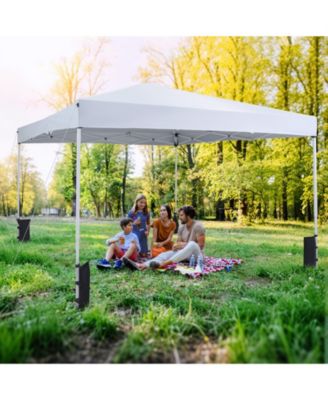 10 x 10 FT Pop up Canopy Tent w/Carrying Bag 4 Sandbags 8 Stakes 4 Wind Ropes