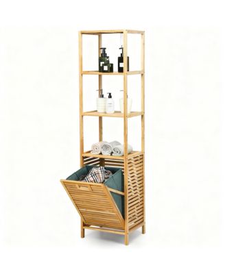 Tilt Out Laundry Hamper Storage Shelves Removable Basket