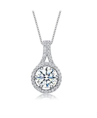 Elegant Cubic Zirconia Pavé Bail Drop Pendant Necklace