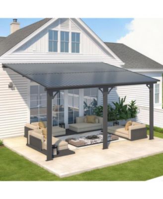 14x10 Outdoor Hardtop Gazebo Adjustable Height Pergola for Patio