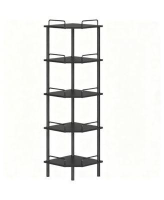 Corner Shelf Stand Industrial Metal Storage Rack for Home Office