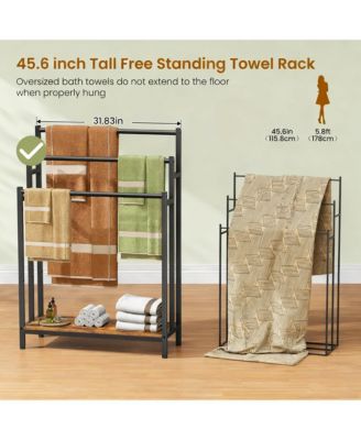  Freestanding Towel Rack Blanket Ladder Holder Outdoor Bath Drying Shelf