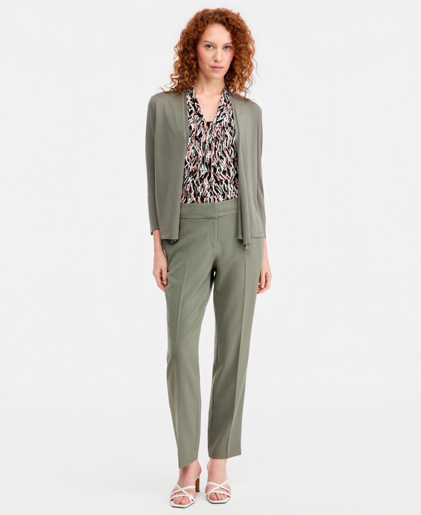 Женские брюки Kasper Fly-Front Slim, цвет: Тёмный морской каменный — фото 2