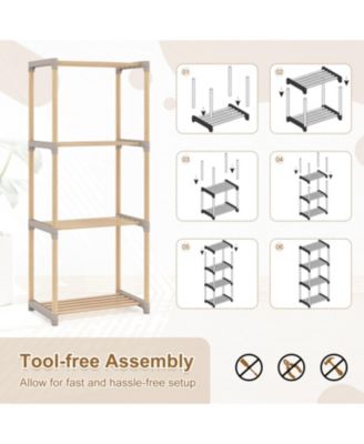 4 Tier Open Shelf Storage Bookcase for Home and Office Spaces