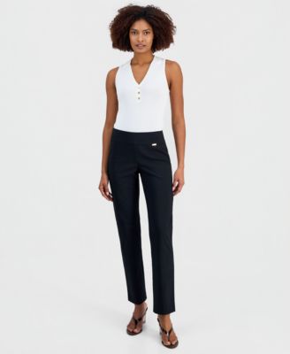 Women's Pull-On Bengaline Straight-Leg Pants