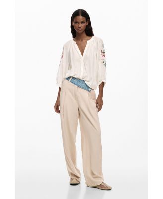 Women's Blouse Embroidered Sleeves