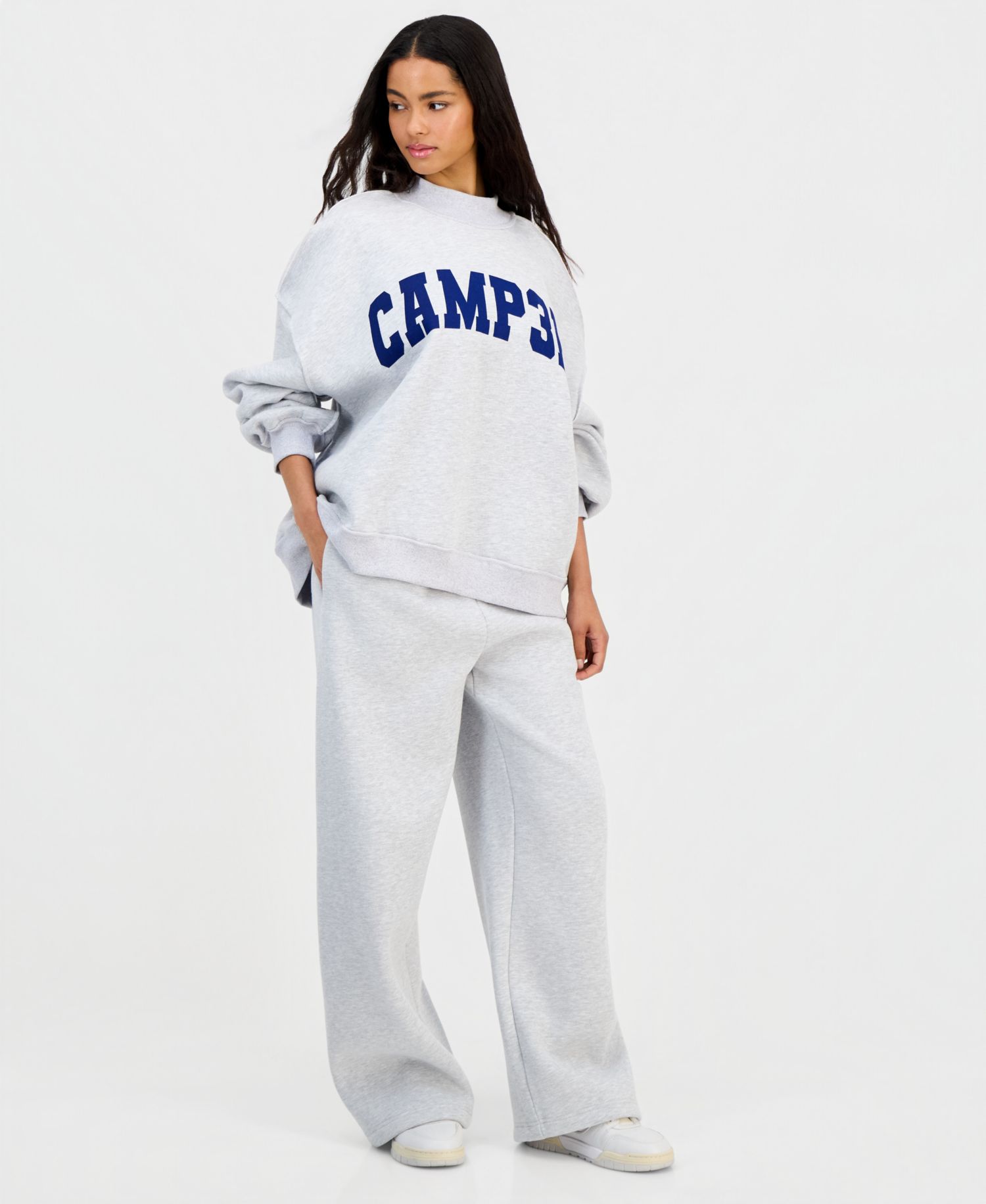 Juniors' Logo Wide-Leg Sweatpants