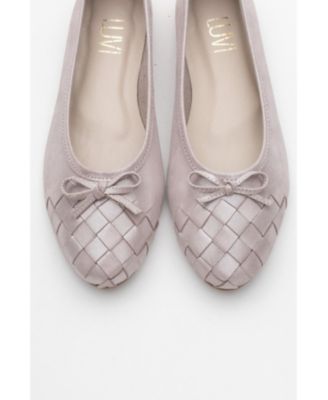 Forever and Always Shoes Women's Nopos Leather Cap Toe Ballet Flat