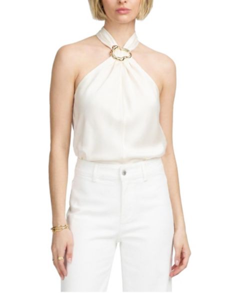 Женский топ ELLE Collection Moven Halter Hardware, цвет: Слоновая кость