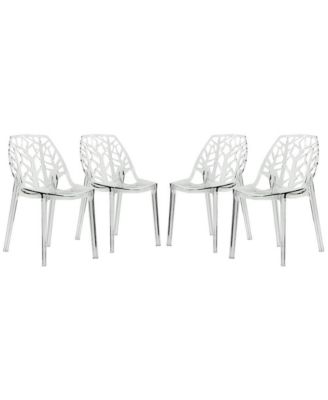 Cornelia Modern Spring Cut-Out Tree Design Stackable Dining Chair