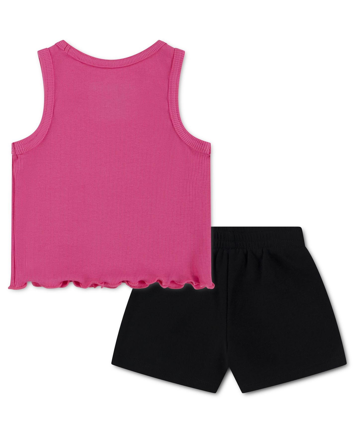 Комплект Jordan Ribbed Tank and Pleated Shorts, 2-Piece Set для девочек-малышей, цвет: Чёрный — фото 2