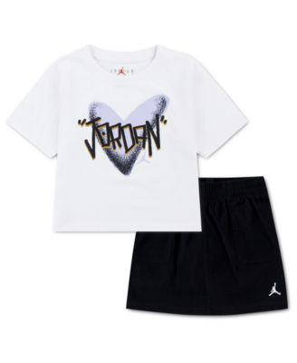 Boys' 4-6X Heart Jordan T-Shirt and Skort, 2-Piece Set