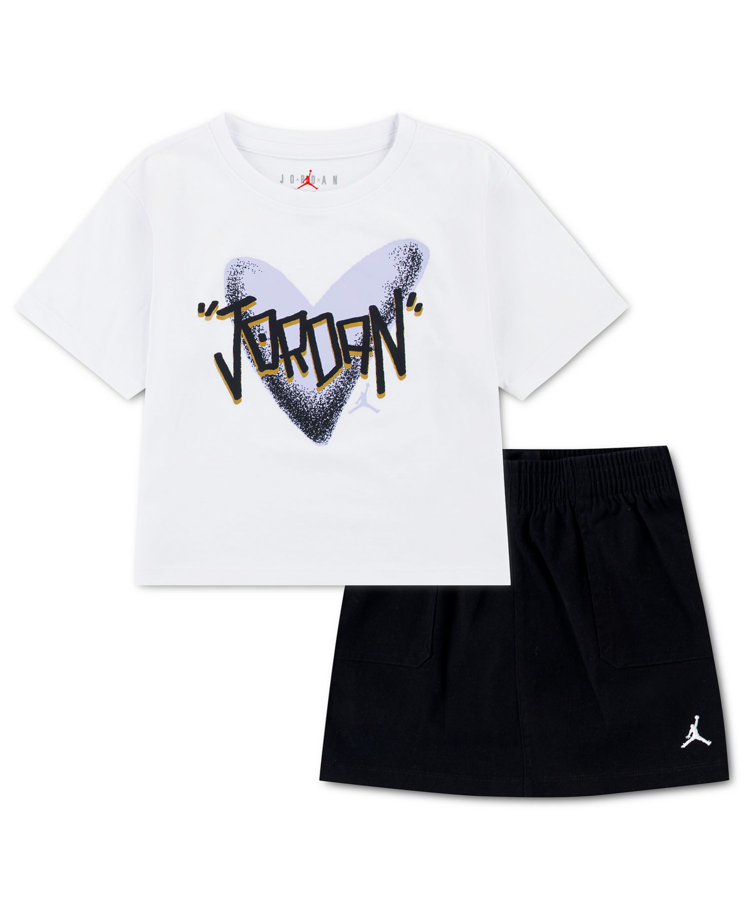 Boys' 4-6X Heart Jordan T-Shirt and Skort, 2-Piece Set