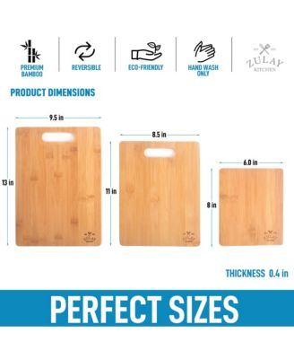 Premium 3-Piece Bamboo Wooden Cutting Boards For Cooking & Serving