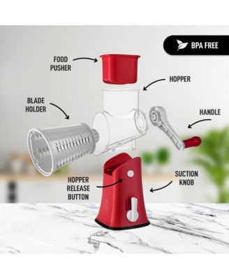 Rotary Cheese Grater with 5 Interchangeable Stainless Steel Blades