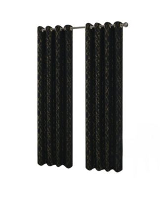 Soho Foil Jacquard Polyester Window Curtain Grommet Panel 52" x 90"