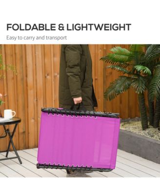 Outdoor Folding Chaise Lounge Chair Portable Lightweight Reclining Garden Sun Lounger with 4-Position Adjustable Backrest for Patio, Deck, and Poolside, Purple