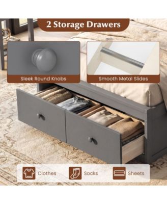 Bed Frame with Storage Drawers and Headboard