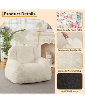 Large Bean Bag Chair with Filling, Soft Floor Sofa for Living Room and Bedroom