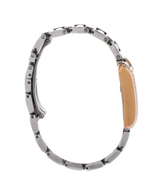 Tank Anglaise Quartz Watch in Stainless Steel and Rose Gold with Diamond Bezel 23mm