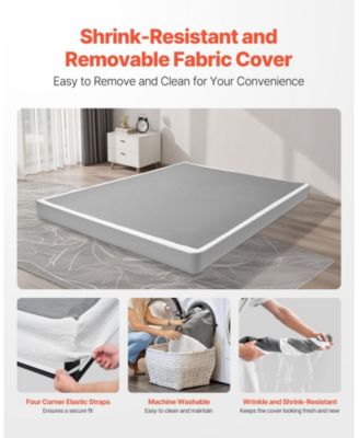 Low Profile Box Spring Foundation with Steel Frame and Cover