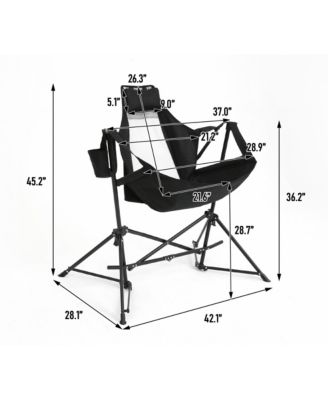 Portable Folding Hammock Camping Chairs Set of 2, Oversized Rocking Recliner with Adjustable Backrest and Carry Bag for Outdoor Travel