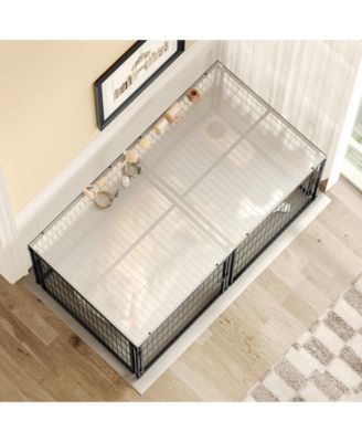 63.7" Large Dog Cage Kennel for Medium Dogs Puppy Playpen with Top, Indoor Pet Enclosure