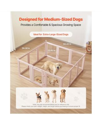 60" Dog Whelping Box with Transparent Window Playpen for X-Large Dogs