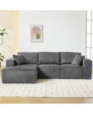 108" Cloud Sectional Sofa with Chaise, Modular Deep Seat Couch, Upholstered, No Assembly