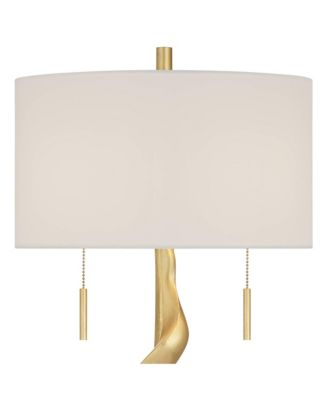 Montrose 31 3/4" Tall Sculpture Large Modern End Table Lamp Pull Chain Gold Finish Marble Single Living Room