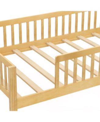 Kids Montessori Bed with House-Shaped Headboard and Built-in Storage Shelf