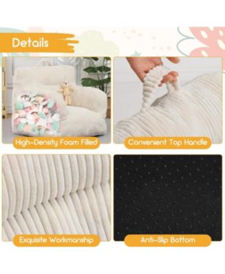 Kids Bean Bag Chair with Filling, Soft Sofa Chair for Bedroom and Living Room