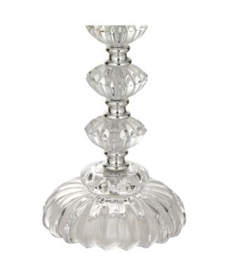Bohemian Country Cottage Accent Table Lamps 21" High Set of 2 Clear Stacked Glass Bell for Bedroom Living Room Bedside